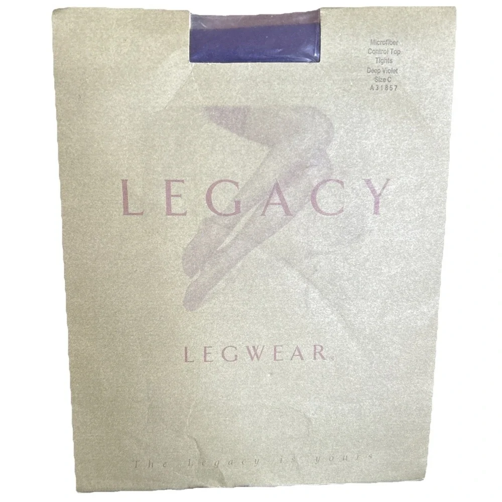 NEW Legacy Legwear Microfiber Control Top Tights Deep Violet 1‎ Pair Size C